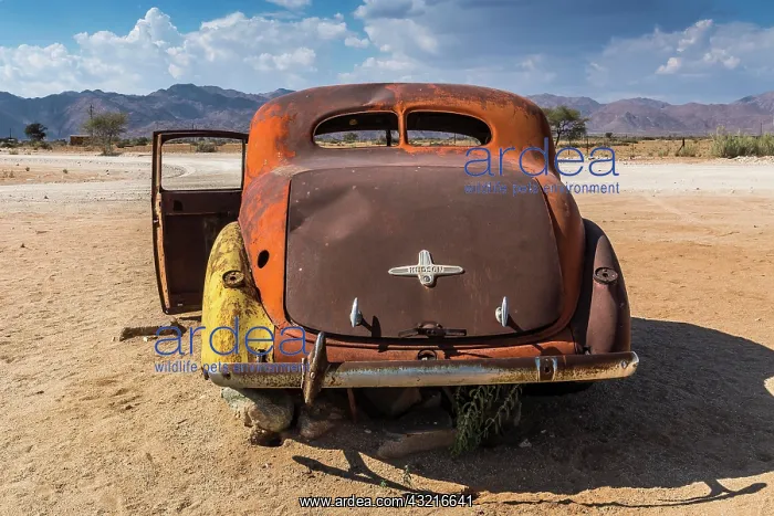 : Old car wreck in sand, vintage car, Hudson, chassis