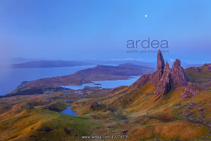: Old Man of Storr - view towards famous rock formation : Old Man of Storr - view towards famous rock formation