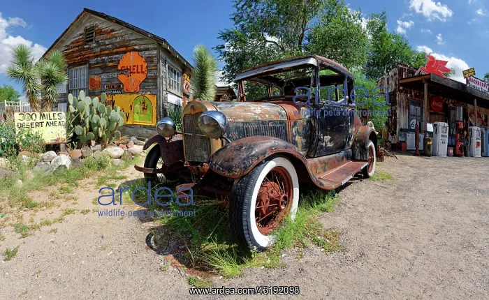 : Old rusty Ford Model A, Route 66, Hackberry General : Old rusty Ford Model A, Route 66, Hackberry General