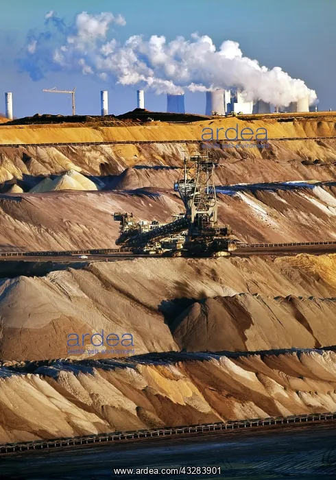 : Open cast lignite mine with power station, Garzweiler : Open cast lignite mine with power station, Garzweiler