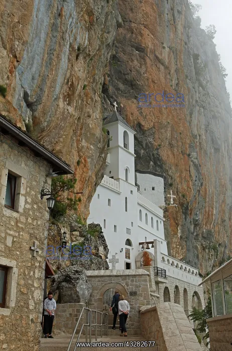 : Ostrog Monastery built in rock, near Danilovgrad : Ostrog Monastery built in rock, near Danilovgrad