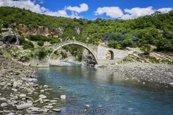 : Ottoman stone arch bridge Ura e Kadiut, River Lengarica : Ottoman stone arch bridge Ura e Kadiut, River Lengarica