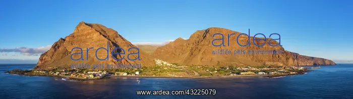 : Panorama of Valle Gran Rey with La Playa, La Calera : Panorama of Valle Gran Rey with La Playa, La Calera