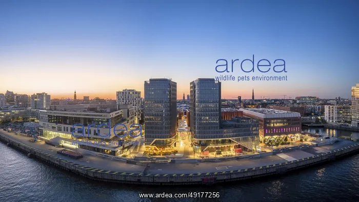 : Panoramic aerial view of the Westfield Hamburg Uberseequartier to the Blue Hours : Panoramic aerial view of the Westfield Hamburg Uberseequartier to the Blue Hours