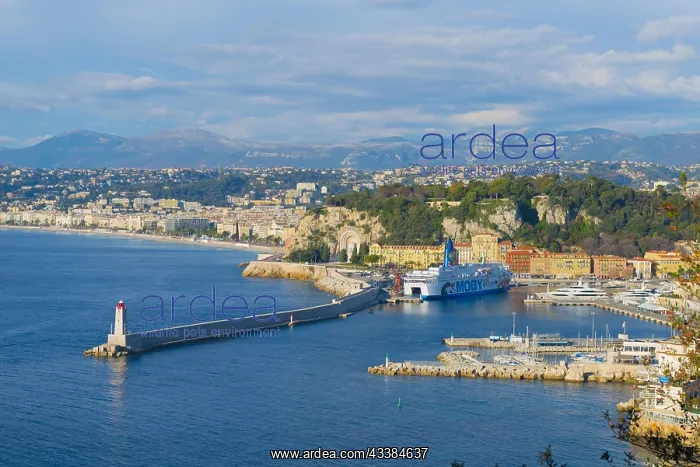 : Panoramic View Over Nice and Coastline, Nice, Provence-Alpes : Panoramic View Over Nice and Coastline, Nice, Provence-Alpes
