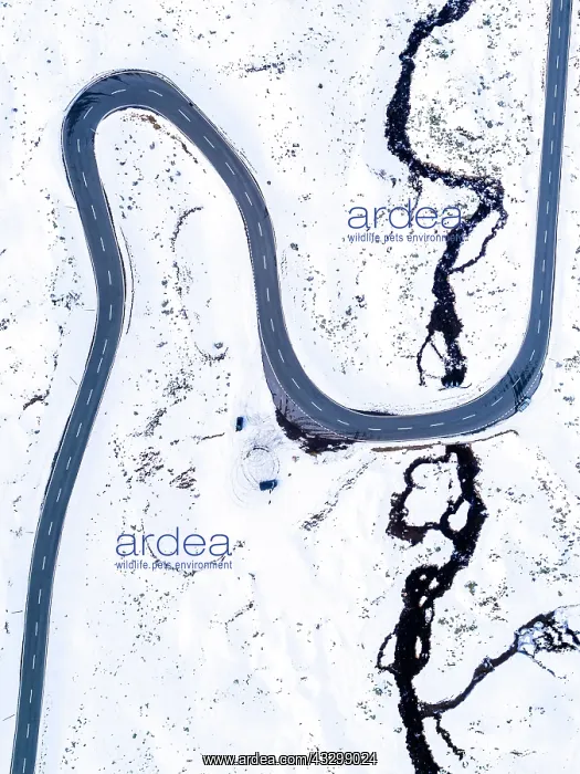 : Pass road, Fl&, x25b21830;ass in winter, aerial view : Pass road, Fl&, x25b21830;ass in winter, aerial view