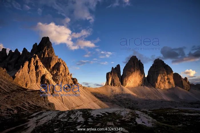 : Paternkofel, Three Peaks, north faces, in the evening : Paternkofel, Three Peaks, north faces, in the evening
