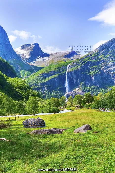: Pathway to Briksdal or Briksdalsbreen glacier in : Pathway to Briksdal or Briksdalsbreen glacier in