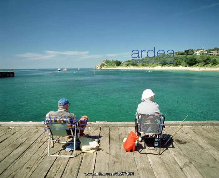 : People fishing off Portsea Pier Victoria : People fishing off Portsea Pier Victoria