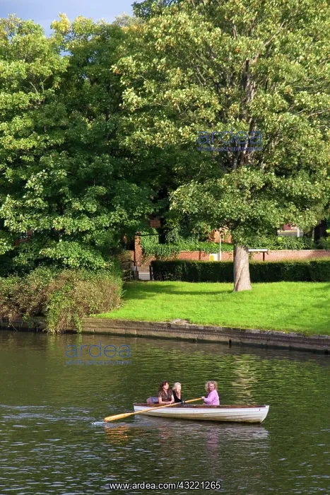 : People in a row boat on the River Avon at : People in a row boat on the River Avon at