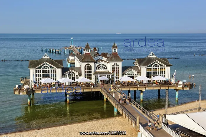 : Pier in the Baltic resort of Sellin on the islan : Pier in the Baltic resort of Sellin on the islan