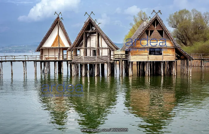 : The pile village in Unteruhldingen on Lake Constance : The pile village in Unteruhldingen on Lake Constance
