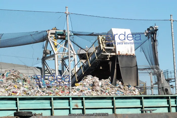 : Plastic on a Recycling Barge, newtown Creek, NYC : Plastic on a Recycling Barge, newtown Creek, NYC