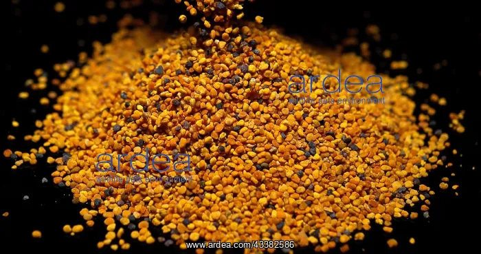 : Pollen Dumplings Falling on Black Background : Pollen Dumplings Falling on Black Background