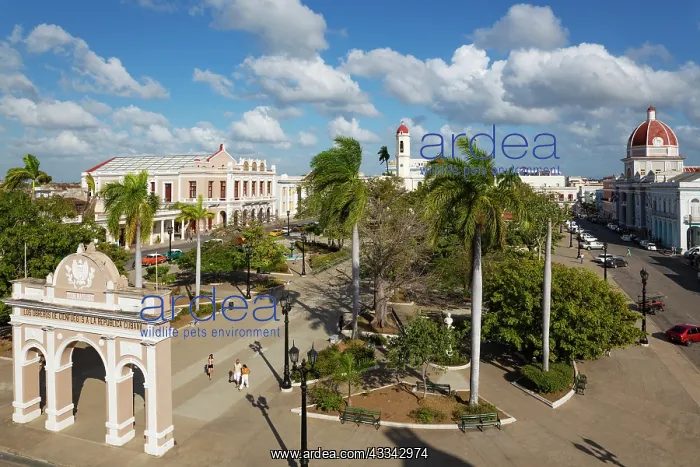 : Porticoed Neoclassical buildings frame the Parque : Porticoed Neoclassical buildings frame the Parque