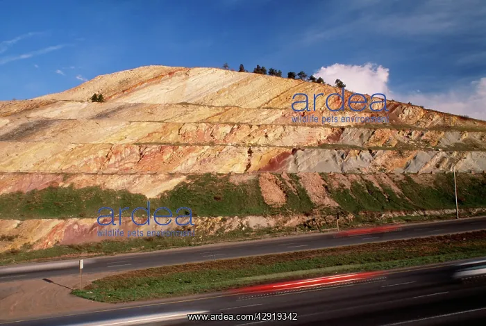 : PREHISTORIC - Landscape with road and blurred vehicle : PREHISTORIC - Landscape with road and blurred vehicle