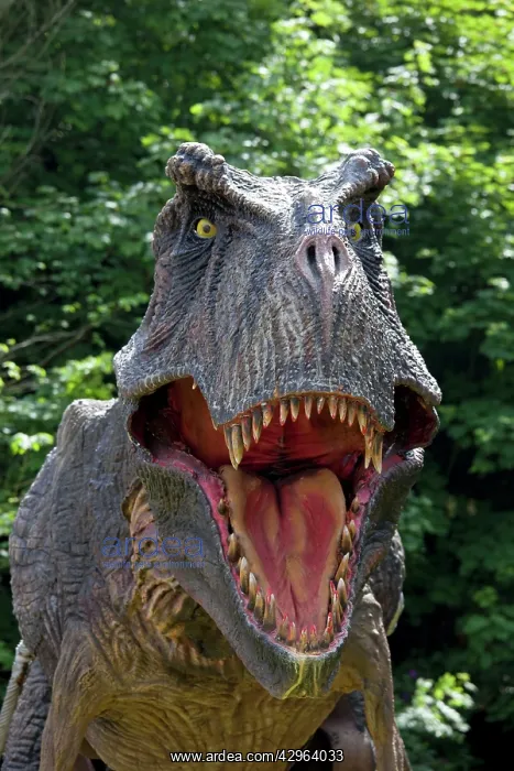 : Prehistoric Reconstruction - close up head of Tyrannosaurus : Prehistoric Reconstruction - close up head of Tyrannosaurus