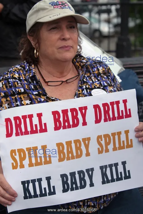 : Protester at Anti-BP Rally : Protester at Anti-BP Rally