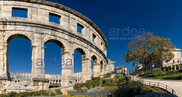 : Pula, Croatia - 27 October, 2021: view of the Pula : Pula, Croatia - 27 October, 2021: view of the Pula