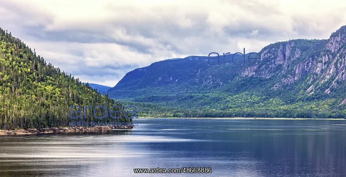 : Quebec, Saguenay, Canada. Saguenay River, sailing on river : Quebec, Saguenay, Canada. Saguenay River, sailing on river