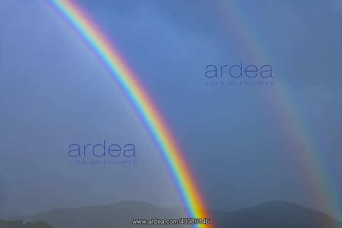 : Two Rainbow over Sky and Mountain in Lugano, Ticino : Two Rainbow over Sky and Mountain in Lugano, Ticino