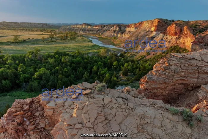 : Red Cliffs above the Little Missouri River in the : Red Cliffs above the Little Missouri River in the