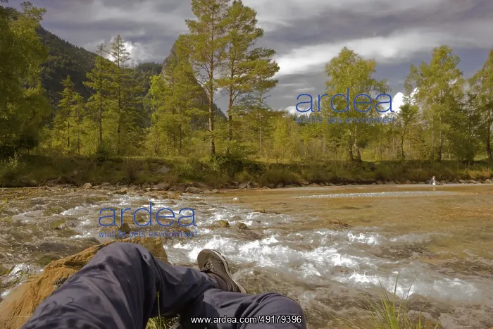 : Relaxing on the Ammer near Oberammergau : Relaxing on the Ammer near Oberammergau