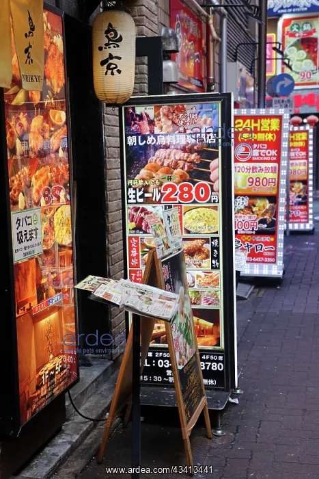 : Restaurant signs in Kabukicho in Shinjuku, Tokyo, Japan : Restaurant signs in Kabukicho in Shinjuku, Tokyo, Japan