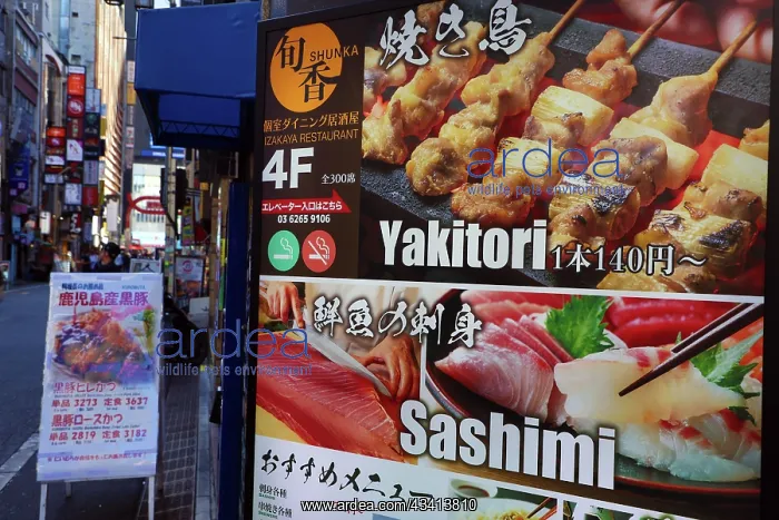 : Restaurant signs in Kabukicho in Shinjuku, Tokyo, Japan : Restaurant signs in Kabukicho in Shinjuku, Tokyo, Japan