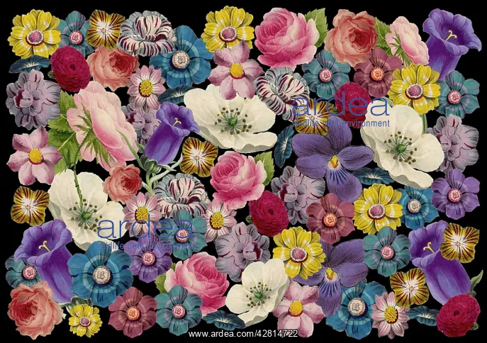 : Retro Floral Collage : Retro Floral Collage