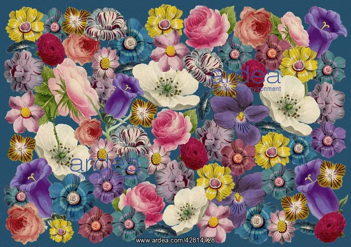 : Retro Floral Collage : Retro Floral Collage