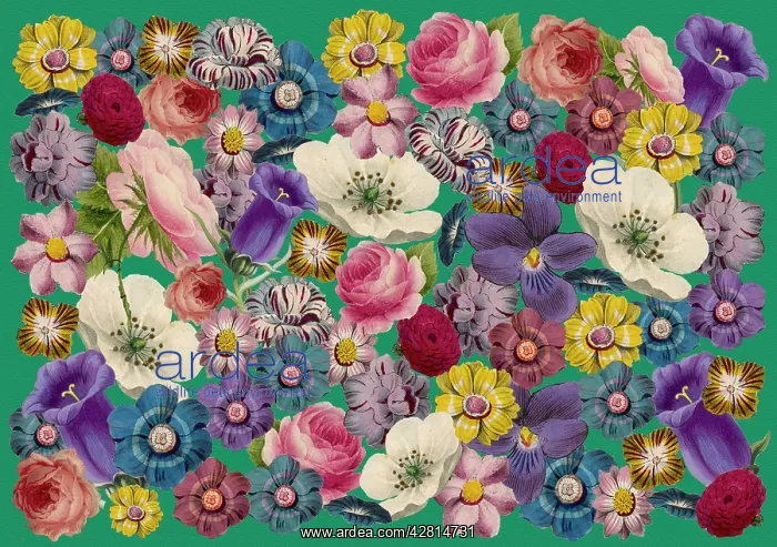 : Retro Floral Collage : Retro Floral Collage