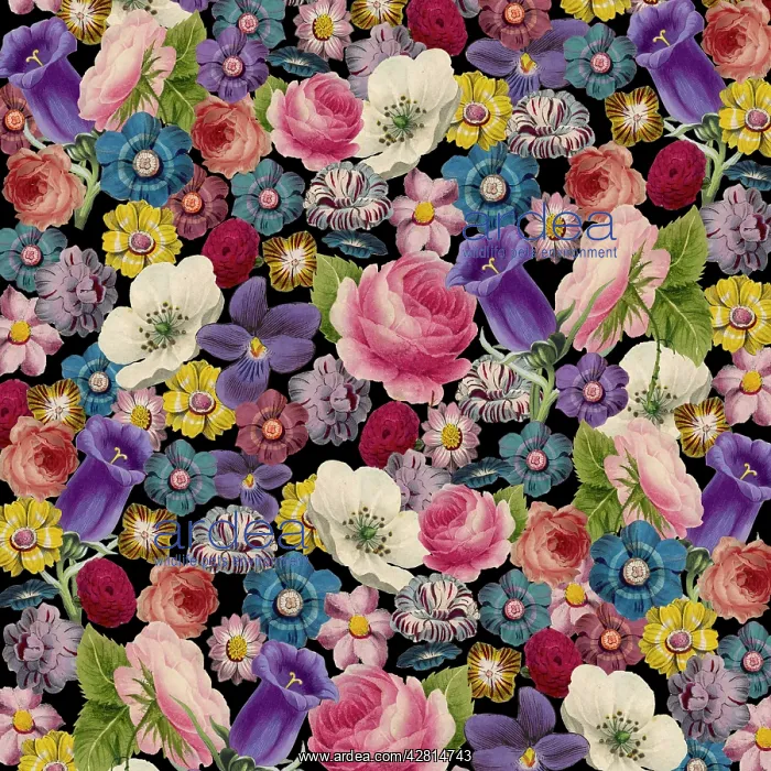 : Retro Floral Collage : Retro Floral Collage