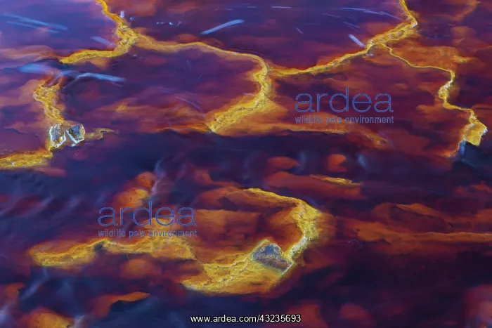 : Detail of the Rio Tinto Red river with its deep redd : Detail of the Rio Tinto Red river with its deep redd