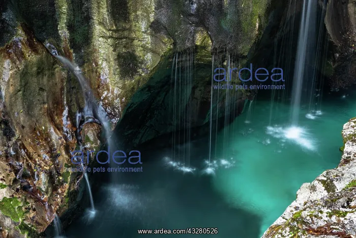  : River course in Soca Canyon, Bovec, Slovenia, Europe
