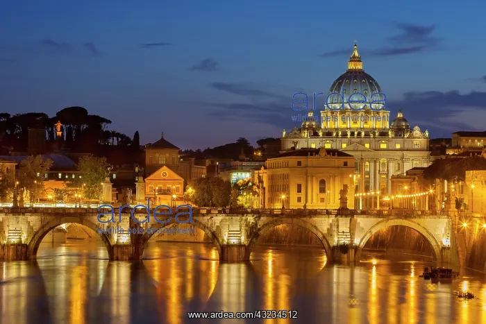  : River Tiber, Ponte Sant Angelo and St. Peter's
