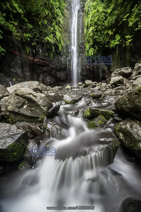 : River and waterfall Cascata das 25 Fontes, long : River and waterfall Cascata das 25 Fontes, long