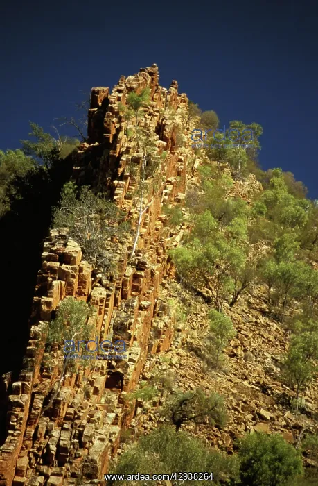 : Rock formation near Glen Helen. West MacDonnell : Rock formation near Glen Helen. West MacDonnell