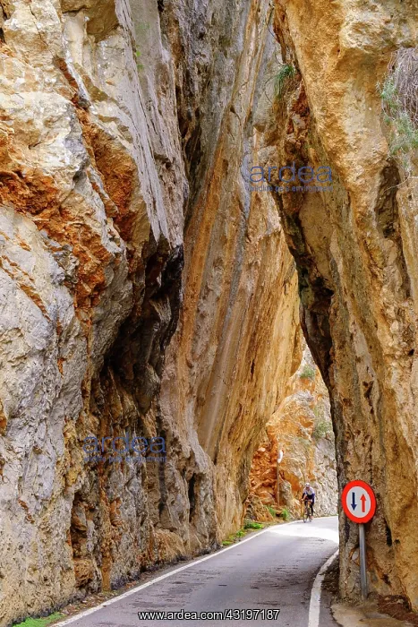 : Rock gate sa Bretxa, mountain road MA-2141, Sa Calobra : Rock gate sa Bretxa, mountain road MA-2141, Sa Calobra