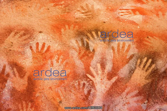 : Rock Paintings - in the shape of hands created : Rock Paintings - in the shape of hands created
