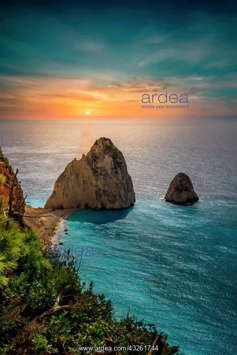 : Two rocks rising out of the sea, coastal landscape : Two rocks rising out of the sea, coastal landscape