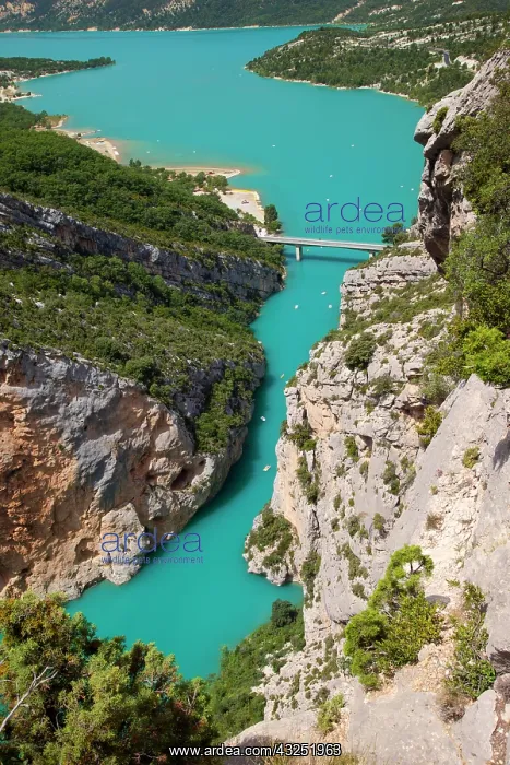 : Rocky cliffs and turquoise water of Gorges : Rocky cliffs and turquoise water of Gorges