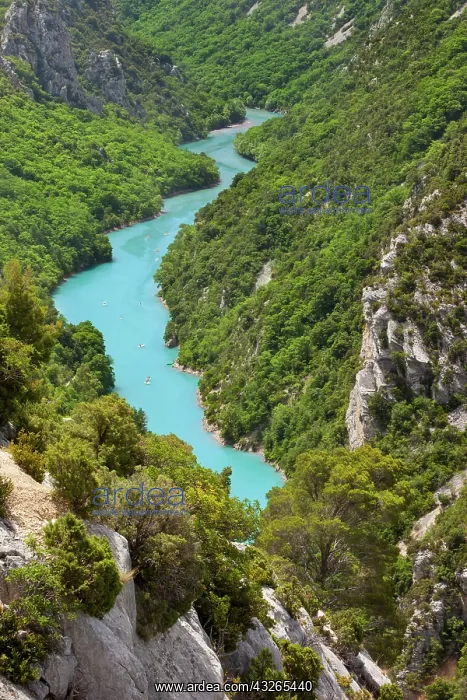 : Rocky cliffs and turquoise water of Gorges : Rocky cliffs and turquoise water of Gorges