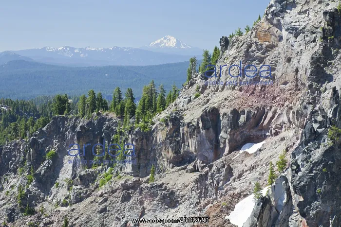 : Rocky walls of the Caldera Surrounding Crater Lake : Rocky walls of the Caldera Surrounding Crater Lake
