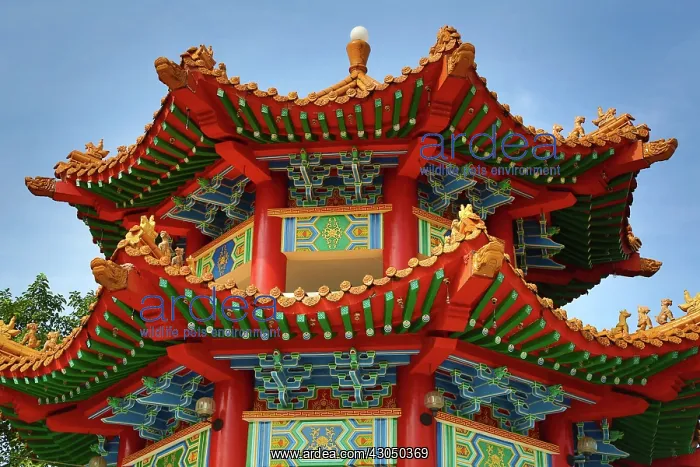 : Roof decorations on the Thean Hou Chinese Temple, Kuala : Roof decorations on the Thean Hou Chinese Temple, Kuala