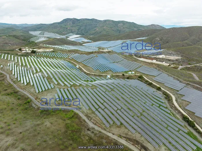 : Rows of solar panels at the photovoltaic plant of : Rows of solar panels at the photovoltaic plant of