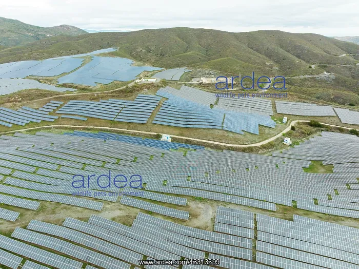 : Rows of solar panels at the photovoltaic plant of : Rows of solar panels at the photovoltaic plant of