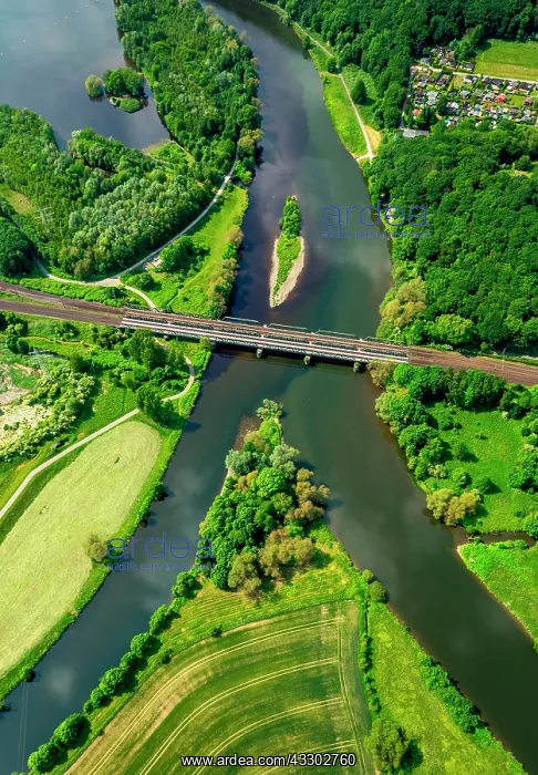 : Ruhr Valley, river mouth Ruhr and Lenne in Hengsteysee : Ruhr Valley, river mouth Ruhr and Lenne in Hengsteysee