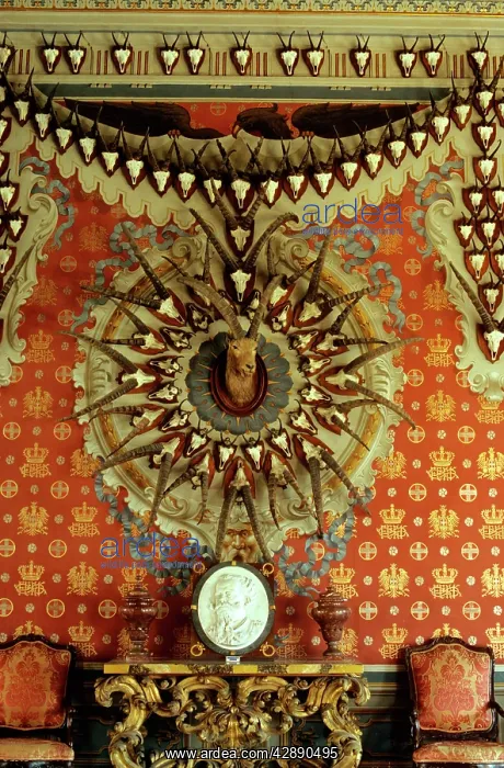 : Salon of Ibex trophies of King Victor Emmanuel : Salon of Ibex trophies of King Victor Emmanuel