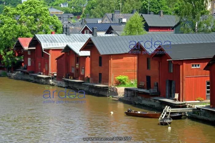 : Scandinavia, Finland, Porvoo. Wooden storehouses : Scandinavia, Finland, Porvoo. Wooden storehouses